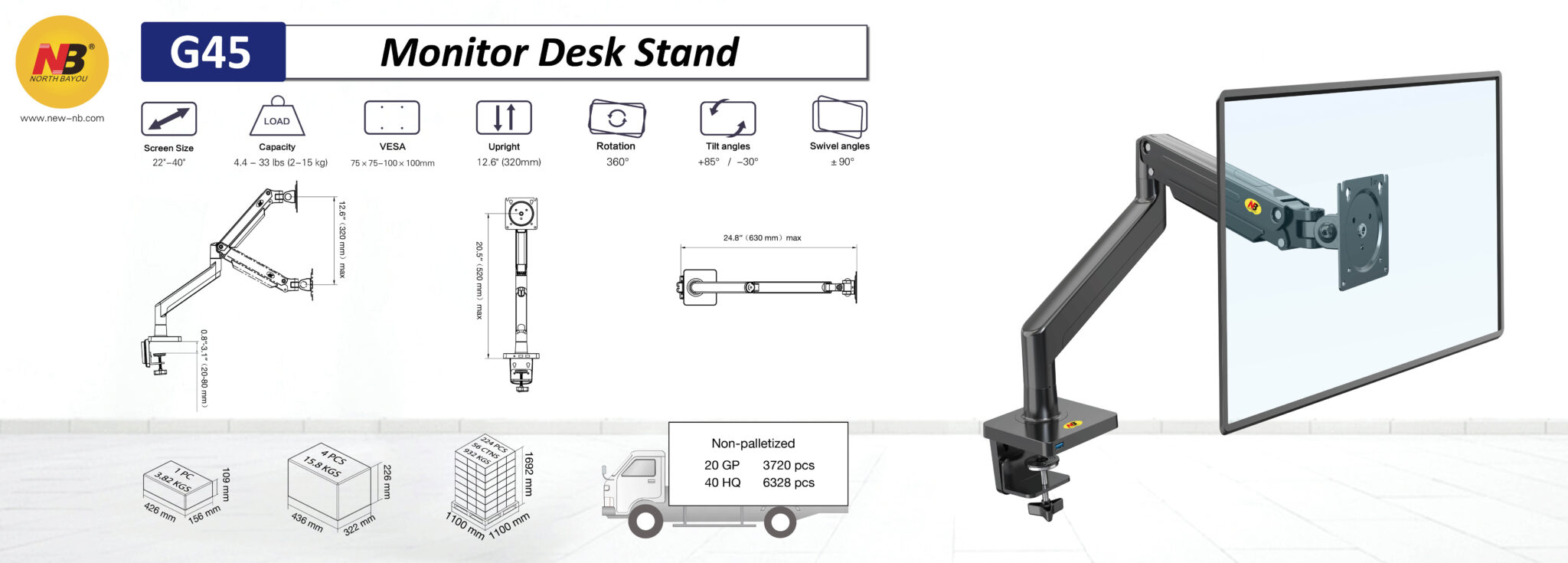 Monitor Desk Stand G Nb North Bayou Eg